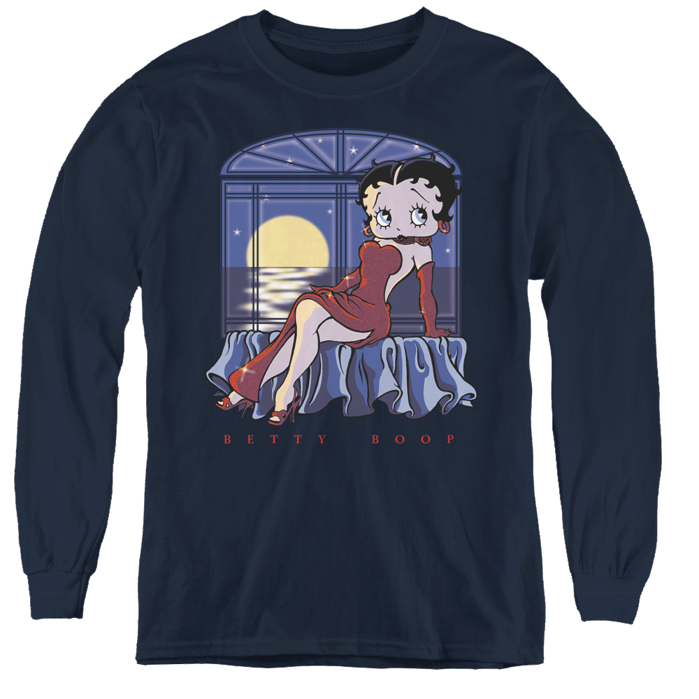 Betty Boop Moonlight - Youth Long Sleeve T-Shirt Hoodie, Sweatshirt | ZylaModa.com