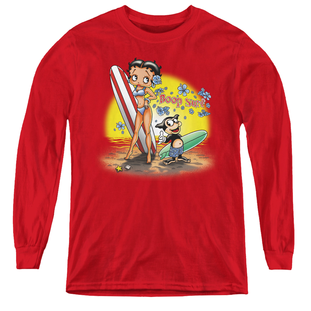 Betty Boop Surf - Youth Long Sleeve T-Shirt Hoodie, Sweatshirt | ZylaModa.com