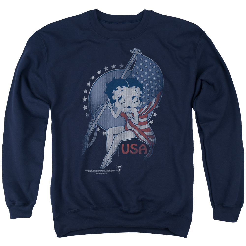 Betty Boop Proud Betty - Men's Crewneck Sweatshirt T-Shirts, Hoodie | ZylaModa.com