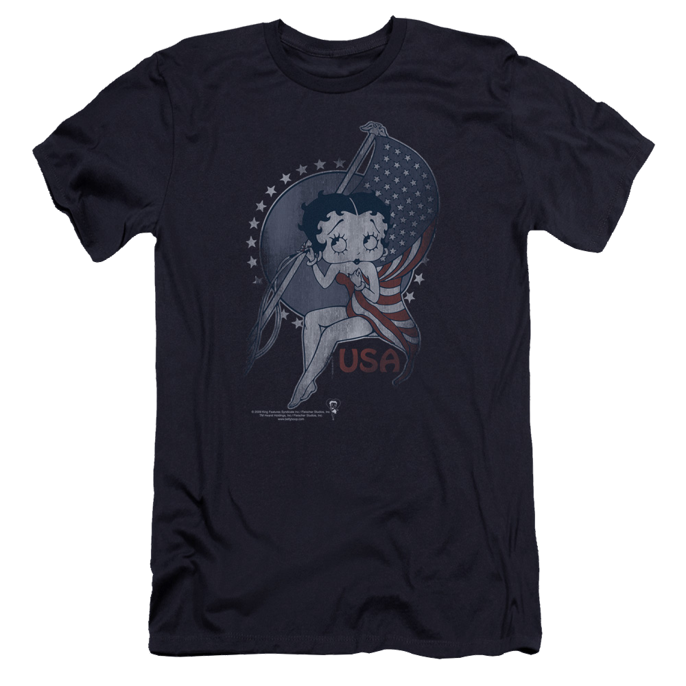 Betty Boop Proud Betty - Men's Premium Slim Fit T-Shirt Hoodie, Sweatshirt | ZylaModa.com