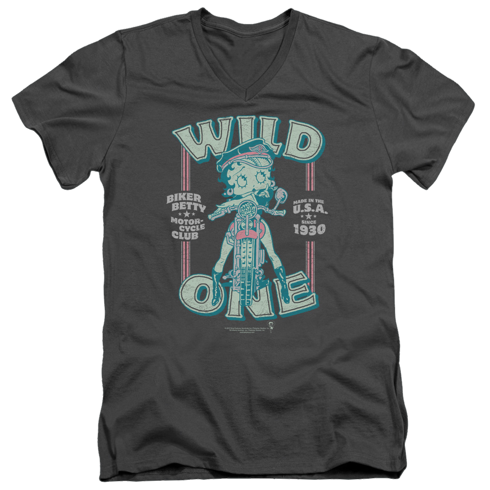 Betty Boop Wild One - Men's V-Neck T-Shirt Hoodie, Sweatshirt | ZylaModa.com