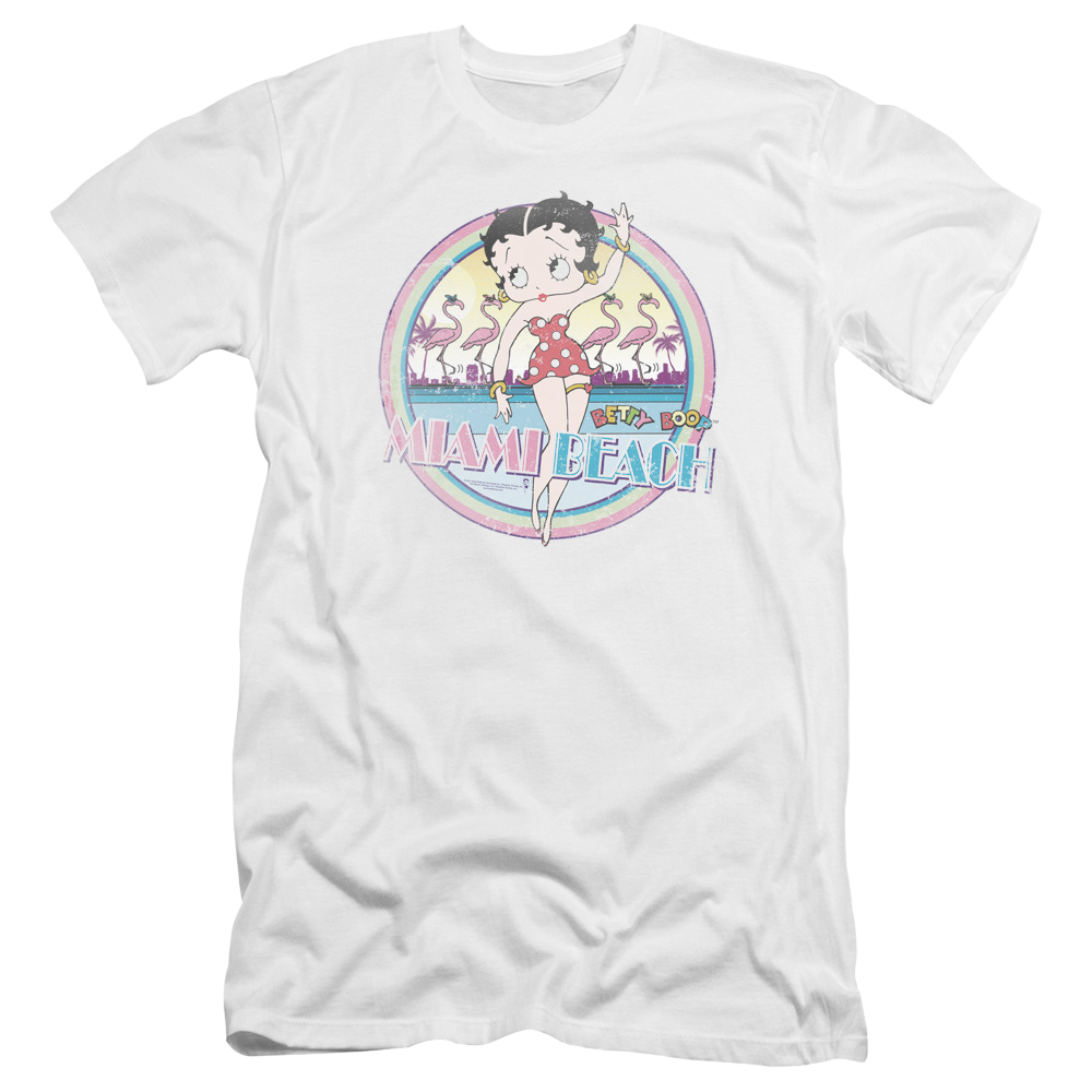 Betty Boop Miami Beach - Men's Premium Slim Fit T-Shirt Hoodie, Sweatshirt | ZylaModa.com