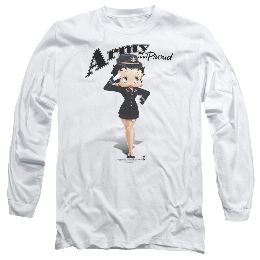 Betty Boop Army Boop - Men's Long Sleeve T-Shirt Hoodie, Sweatshirt | ZylaModa.com
