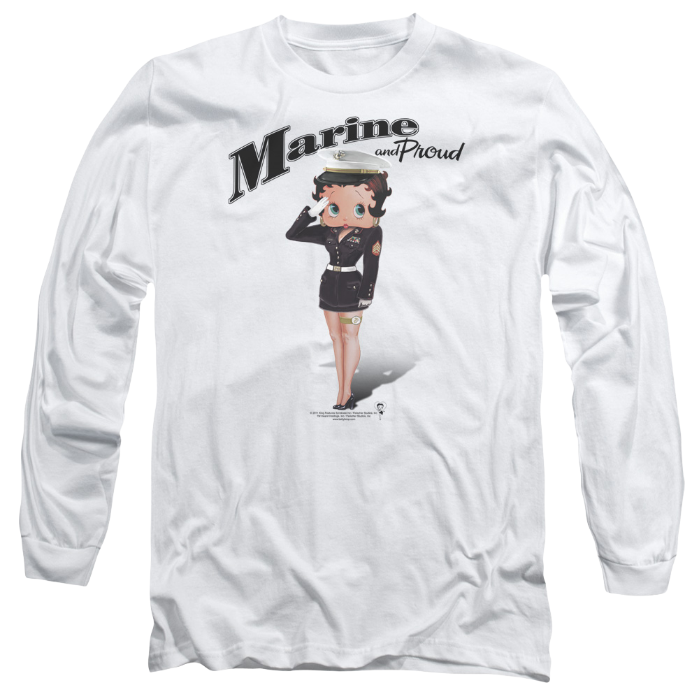 Betty Boop Marine Boop - Men's Long Sleeve T-Shirt Hoodie, Sweatshirt | ZylaModa.com