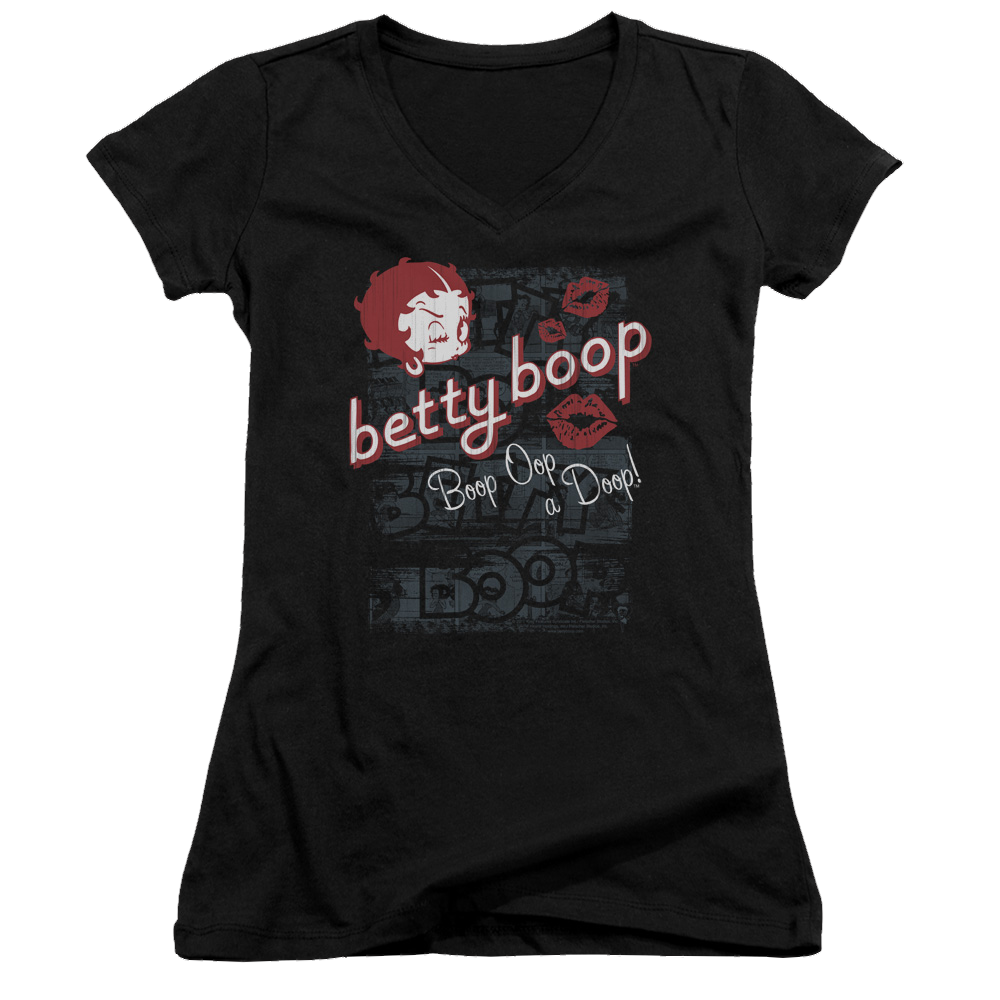 Betty Boop Boop Oop - Juniors V-Neck T-Shirt Hoodie, Sweatshirt | ZylaModa.com
