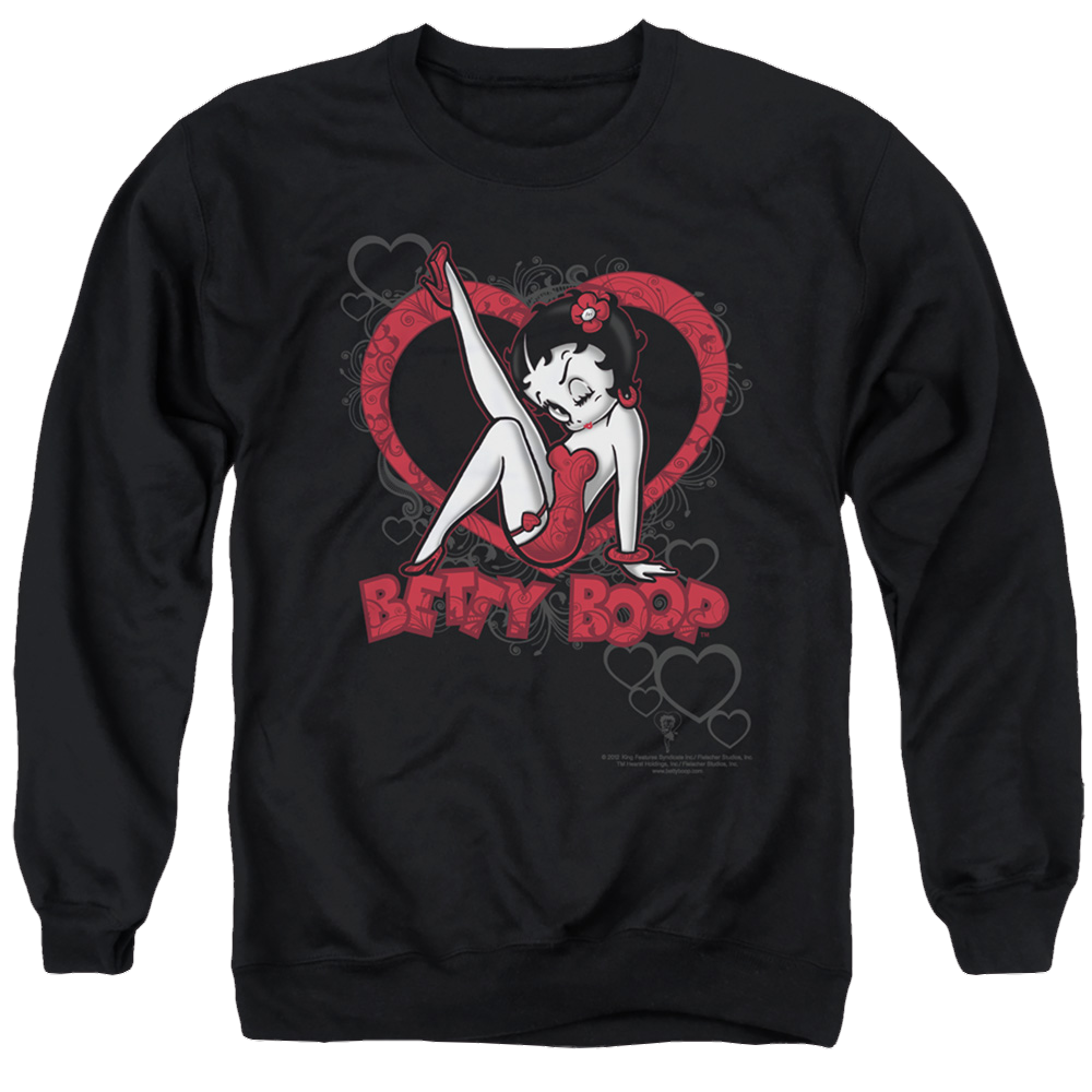 Betty Boop Scrolling Hearts - Men's Crewneck Sweatshirt T-Shirts, Hoodie | ZylaModa.com