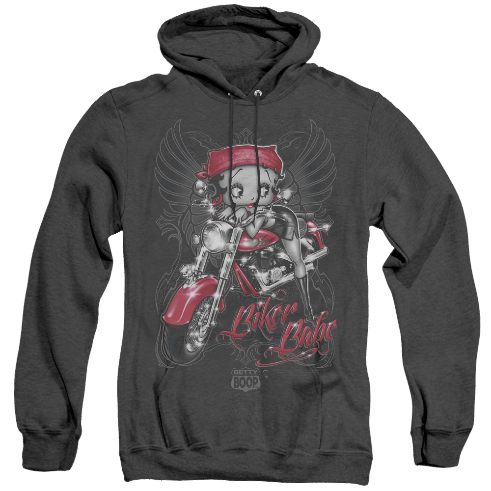 Betty Boop Biker Babe - Heather Pullover Hoodie T-Shirts, Sweatshirt | ZylaModa.com