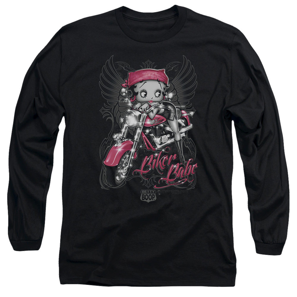 Betty Boop Biker Babe - Men's Long Sleeve T-Shirt Hoodie, Sweatshirt | ZylaModa.com