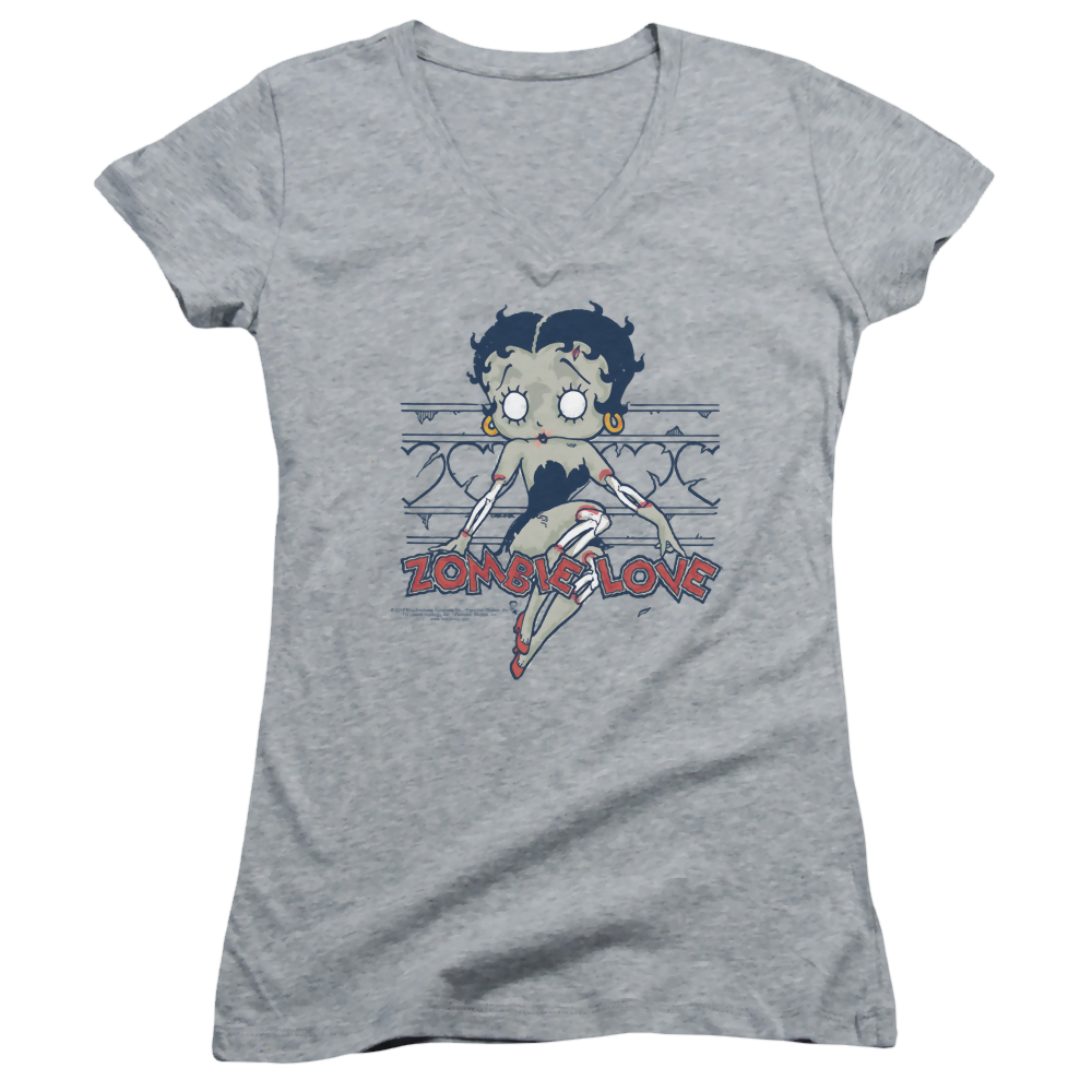 Betty Boop Zombie Pinup - Juniors V-Neck T-Shirt Hoodie, Sweatshirt | ZylaModa.com