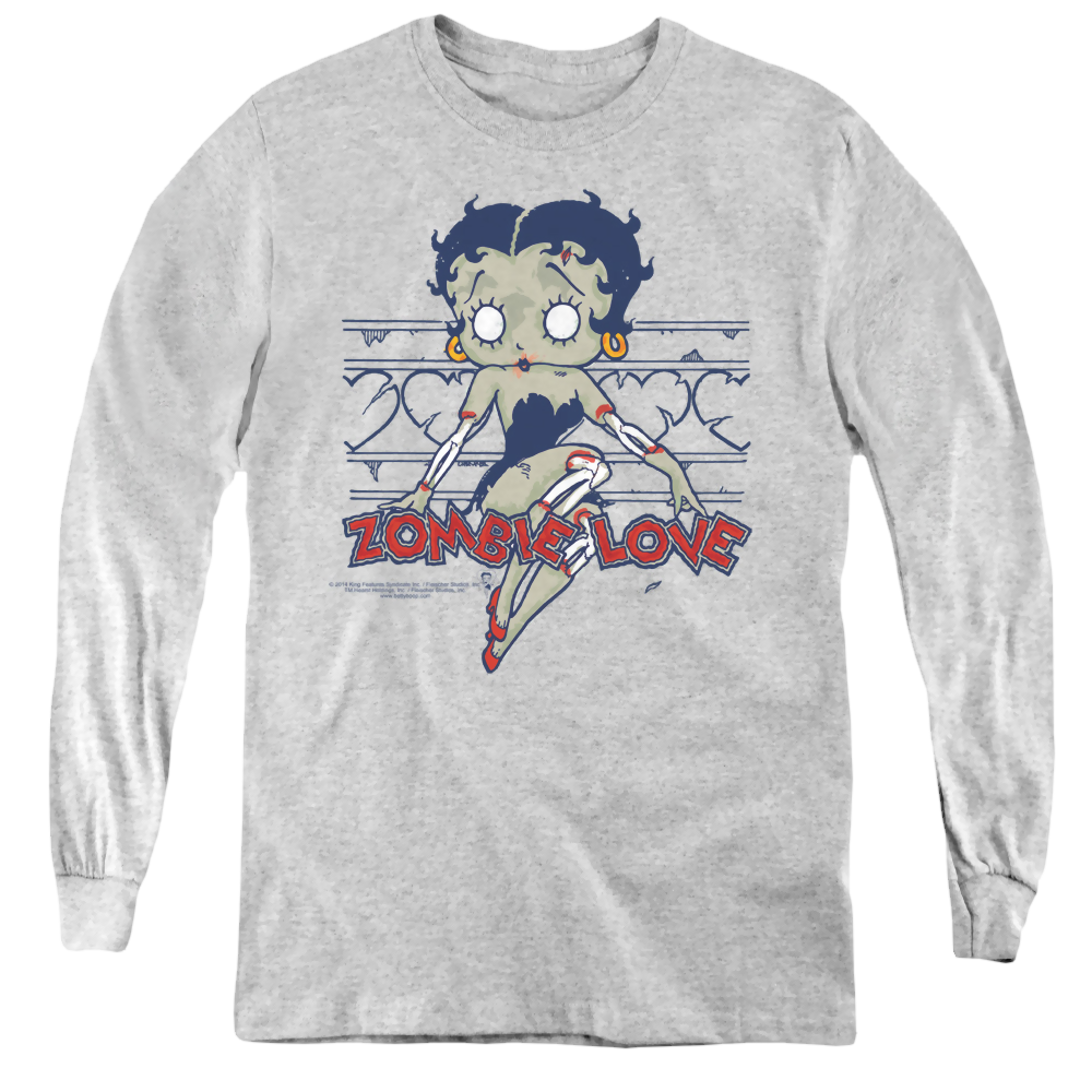 Betty Boop Zombie Pinup - Youth Long Sleeve T-Shirt Hoodie, Sweatshirt | ZylaModa.com