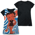 Betty Boop Mod Rings - Juniors Black Back T-Shirt Hoodie, Sweatshirt | ZylaModa.com