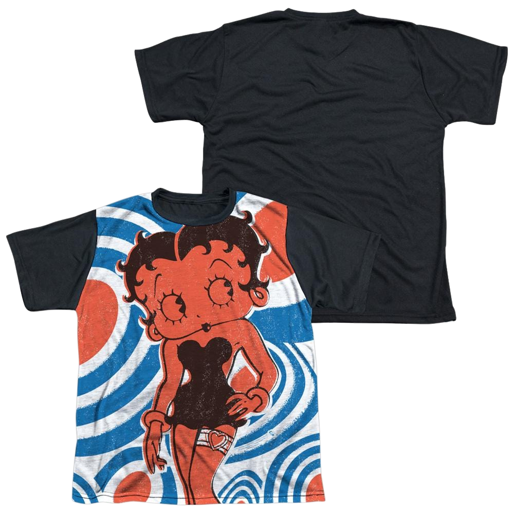 Betty Boop Mod Rings - Youth Black Back T-Shirt (Ages 8-12) Hoodie, Sweatshirt | ZylaModa.com