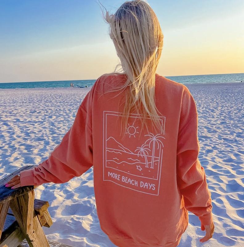 BEACH DAYS POLAROID CREWNECK Cotton Comfort T-Shirts, Hoodie, Sweatshirt | ZylaModa.com