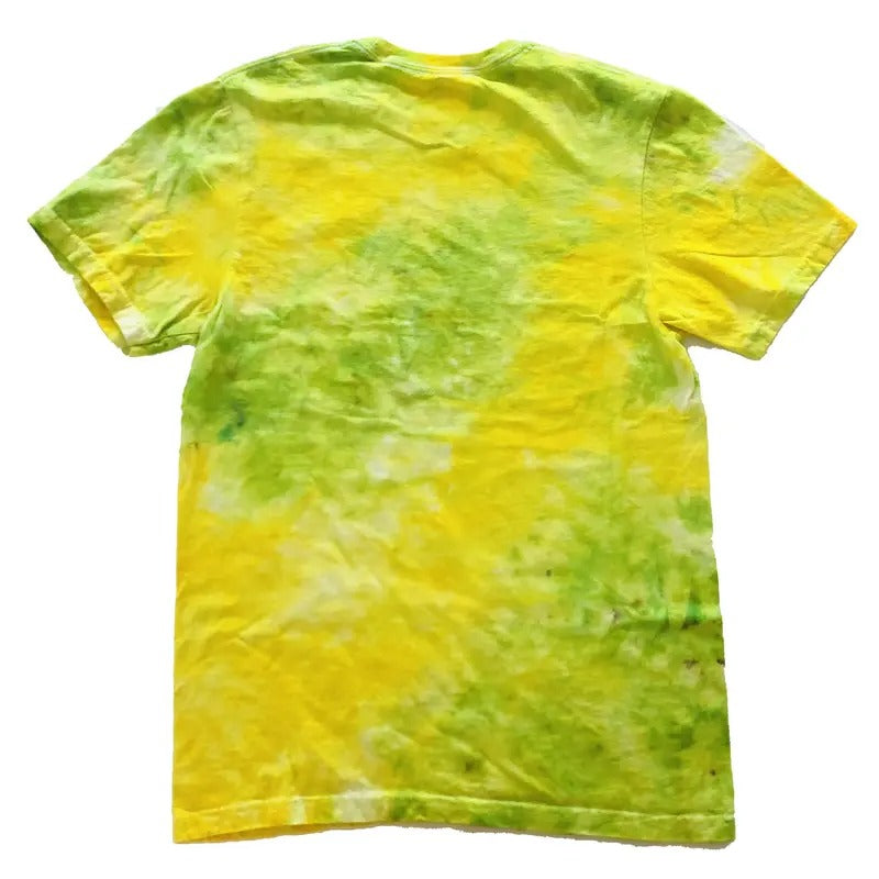 BEACHSIDE MARGARITA Yellow Green Hand Dyed Tie Dye T-Shirt Casual 100% Cotton True to Size Summer Casual Short Sleeve...