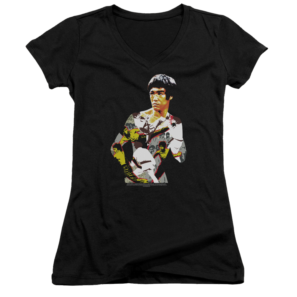 Bruce Lee Body Of Action - Juniors V-Neck T-Shirt Hoodie, Sweatshirt | ZylaModa.com