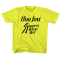 Bon Jovi Toddler S/S T-Shirt - Slippery When - Solid Yellow Hoodie, Sweatshirt | ZylaModa.com