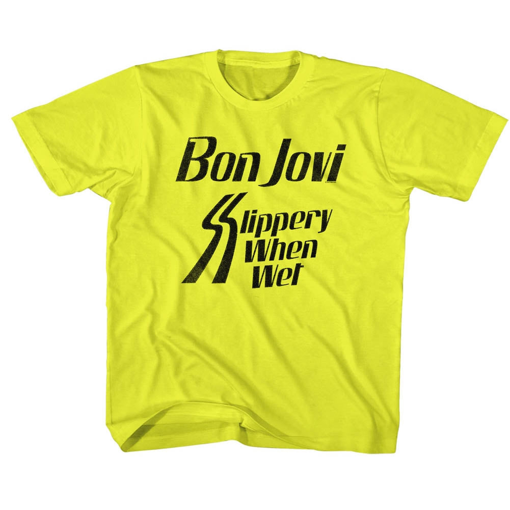 Bon Jovi Toddler S/S T-Shirt - Slippery When - Solid Yellow Hoodie, Sweatshirt | ZylaModa.com