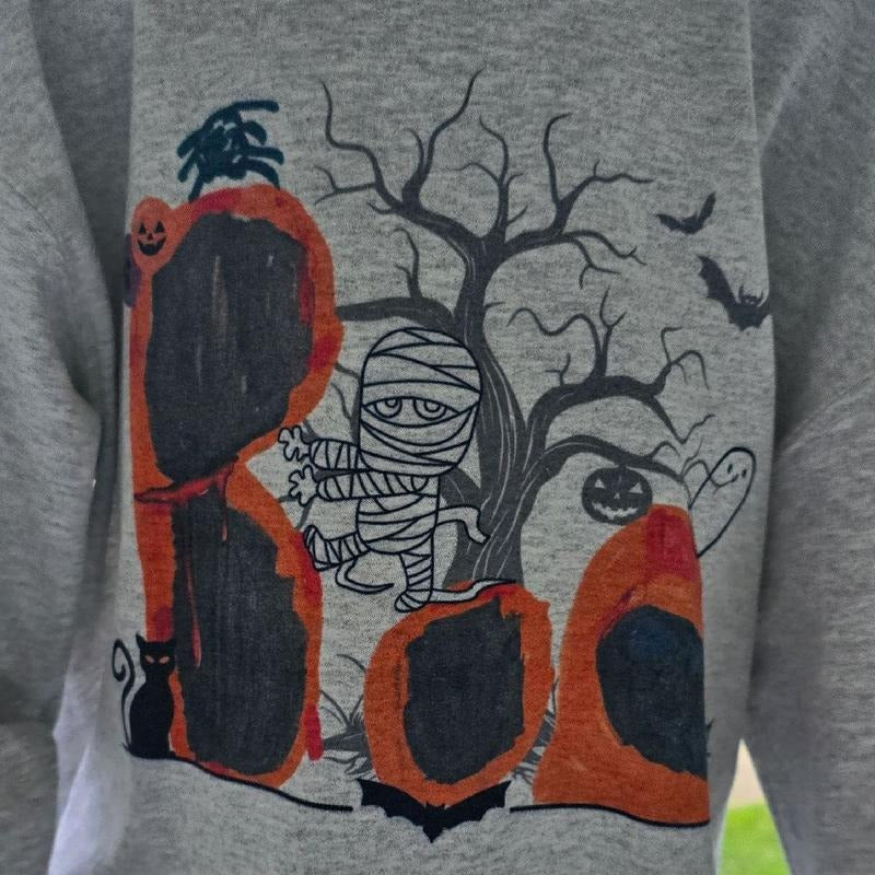 BOO Spooky Tee or Sweatshirt ( design explained in video ) Hoodie | ZylaModa.com