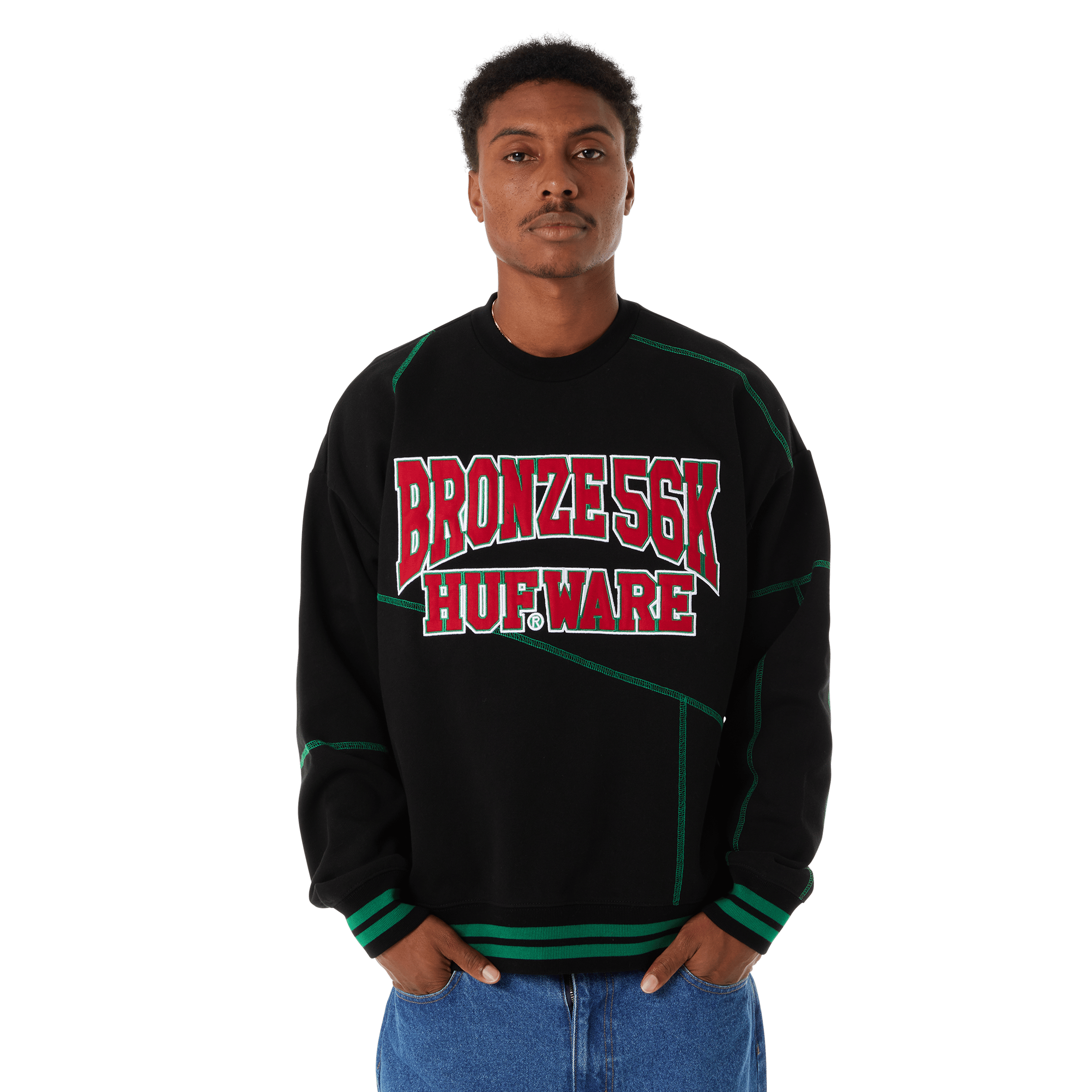 HUF x Bronze56K Hufware Crewneck Sweatshirt T-Shirts, Hoodie | ZylaModa.com (Image 5)