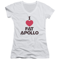 Battlestar Galactica I Heart Fat Apollo - Juniors V-Neck T-Shirt Hoodie, Sweatshirt | ZylaModa.com