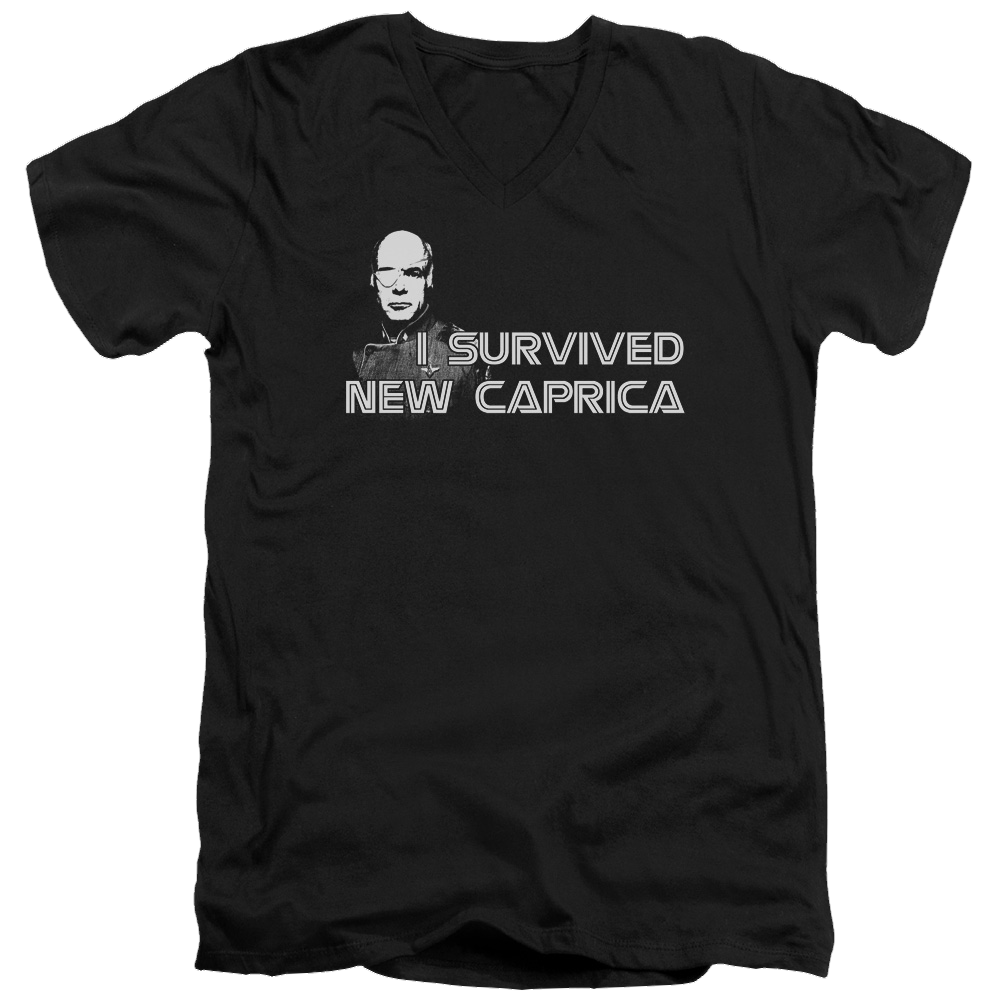 Battlestar Galactica I Survived New Caprica - Men's V-Neck T-Shirt Hoodie, Sweatshirt | ZylaModa.com
