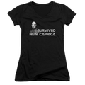 Battlestar Galactica I Survived New Caprica - Juniors V-Neck T-Shirt Hoodie, Sweatshirt | ZylaModa.com