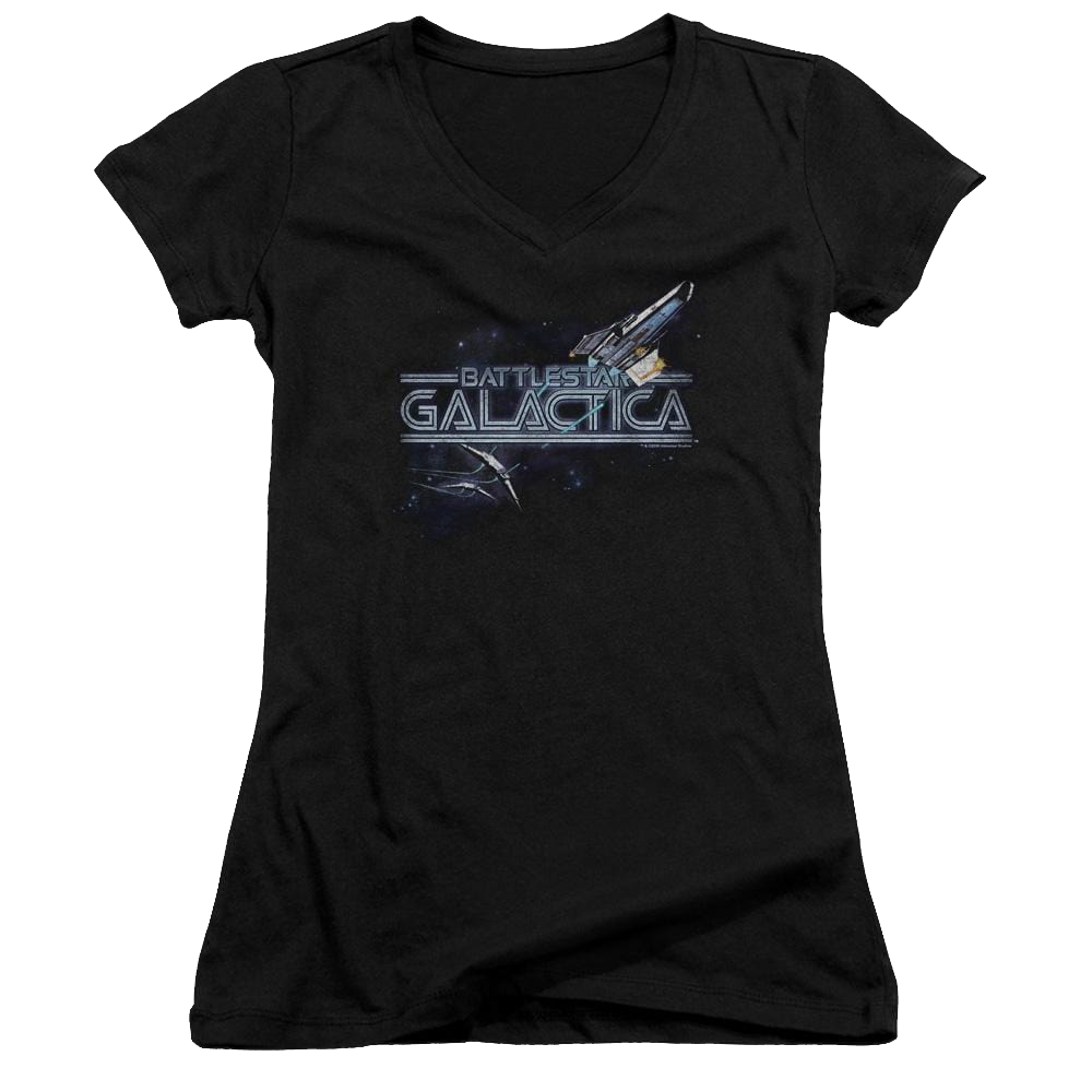 Battlestar Galactica Cylon Persuit - Juniors V-Neck T-Shirt Hoodie, Sweatshirt | ZylaModa.com