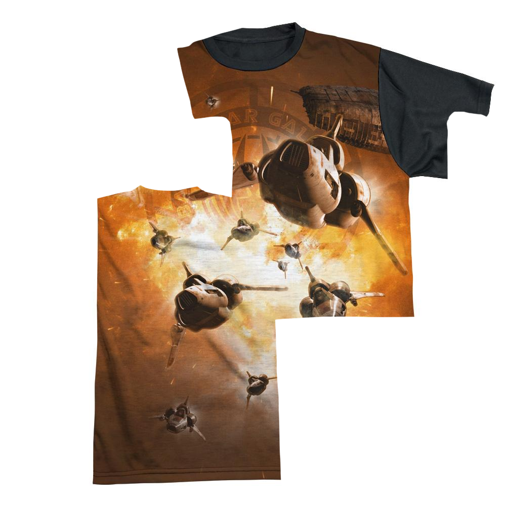 Battlestar Galactica Dog Fight - Men's Black Back T-Shirt Hoodie, Sweatshirt | ZylaModa.com