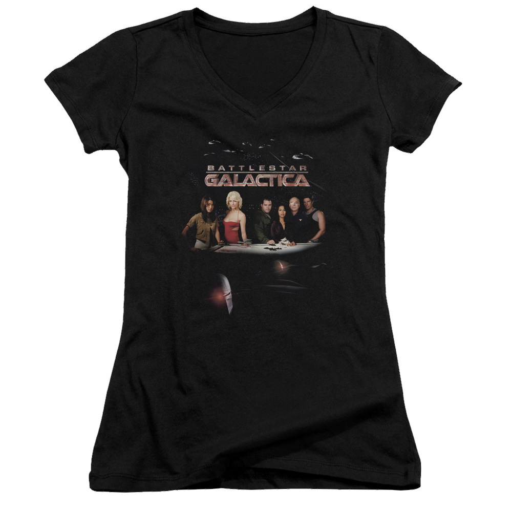 Battlestar Galactica Destiny - Juniors V-Neck T-Shirt Hoodie, Sweatshirt | ZylaModa.com