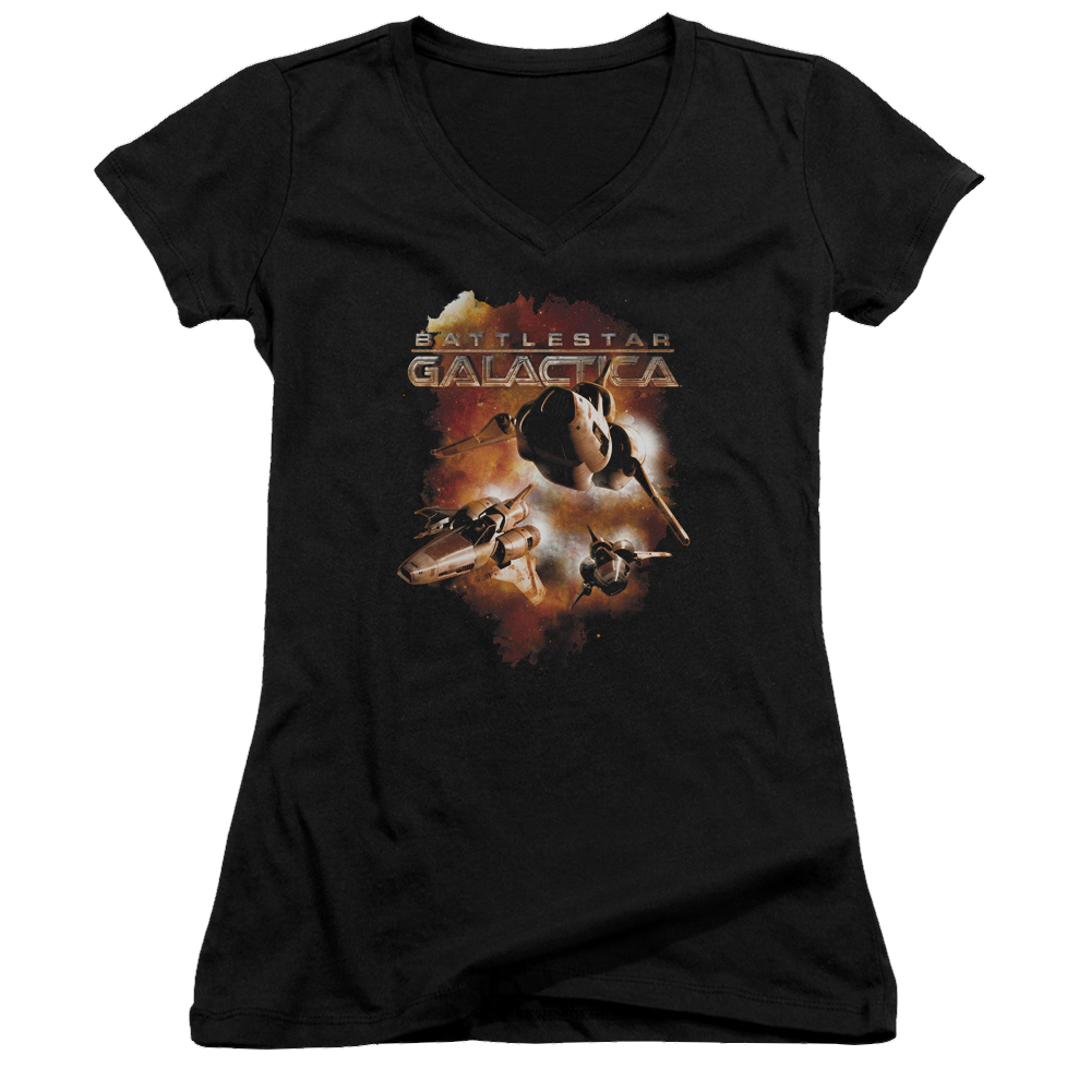 Battlestar Galactica Vipers Stretch - Juniors V-Neck T-Shirt Hoodie, Sweatshirt | ZylaModa.com