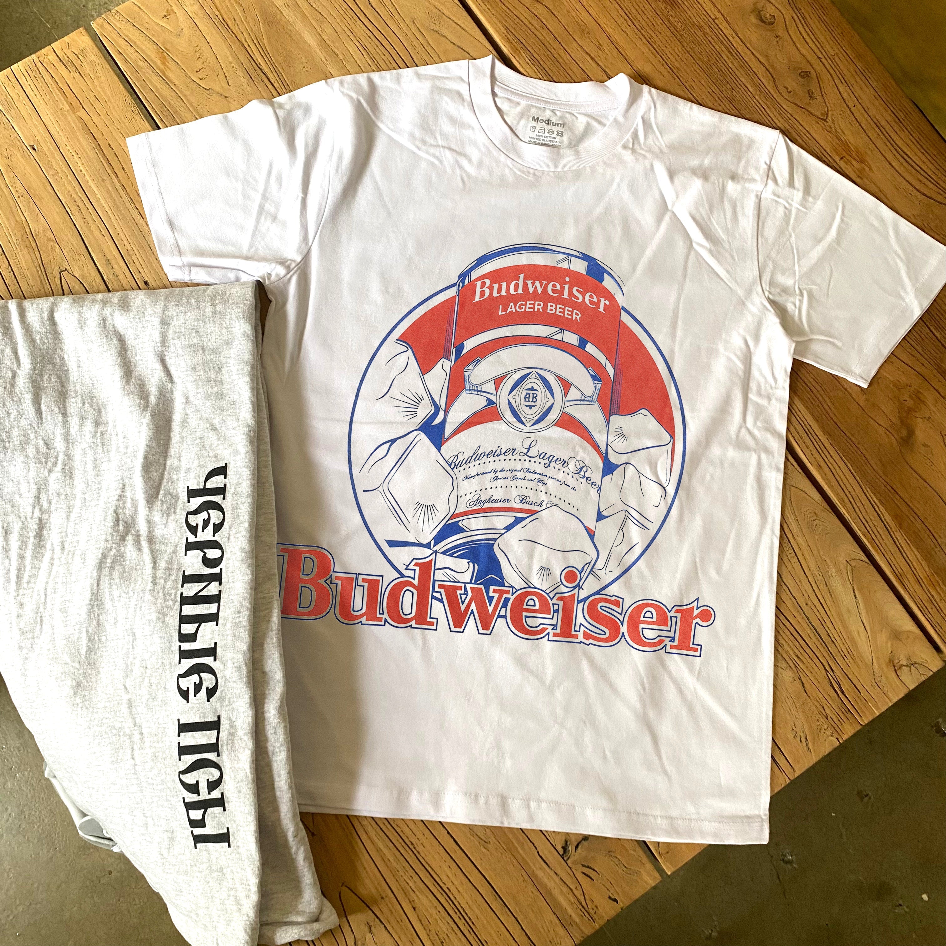 BUDWEISER KING OF BEERS HEAVYWEIGHT WHITE T-SHIRT Hoodie, Sweatshirt | ZylaModa.com (Image 1)