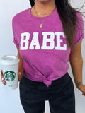Babe Pink Tee Hoodie, Sweatshirt | ZylaModa.com