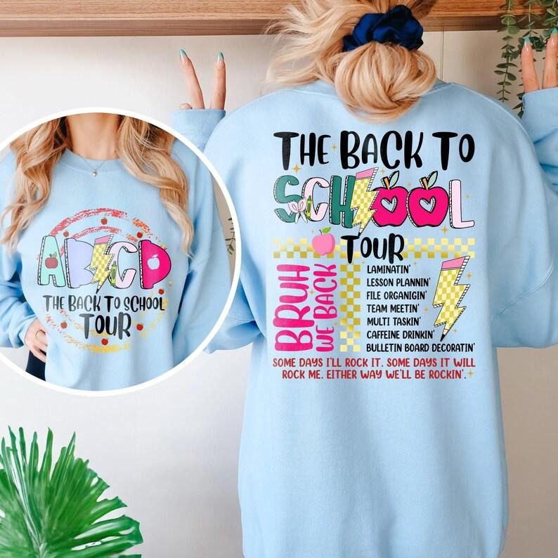 Back To School Tour Retro The Back To School Tour T-Shirt, Teacher Gift, ABCD Teacher T-shirt, Kindergarten Teacher...