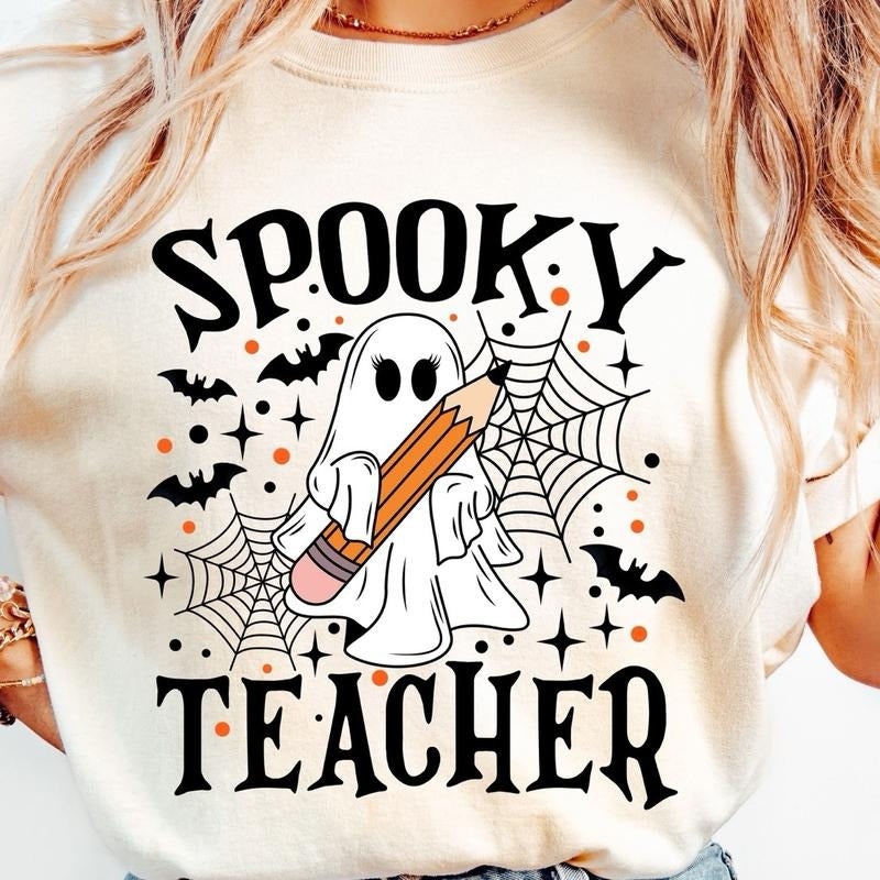 Back To School, Spooky Teacher Shirt,Gift for Teacher, Halloween Teacher Teestyle{n002}2 Hoodie, Sweatshirt | ZylaModa.com