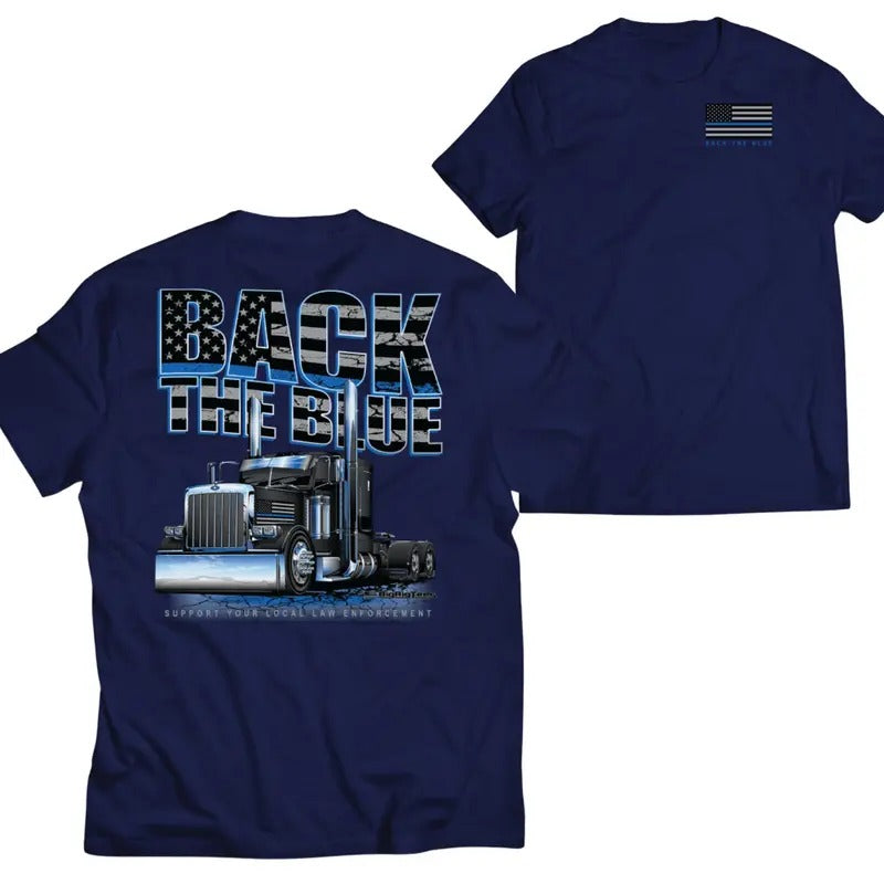 Back the Blue Tractor Graphic Tee, Truck shirts, Shirts For Men, Car Merch, Menswear Hoodie, Sweatshirt | ZylaModa.com