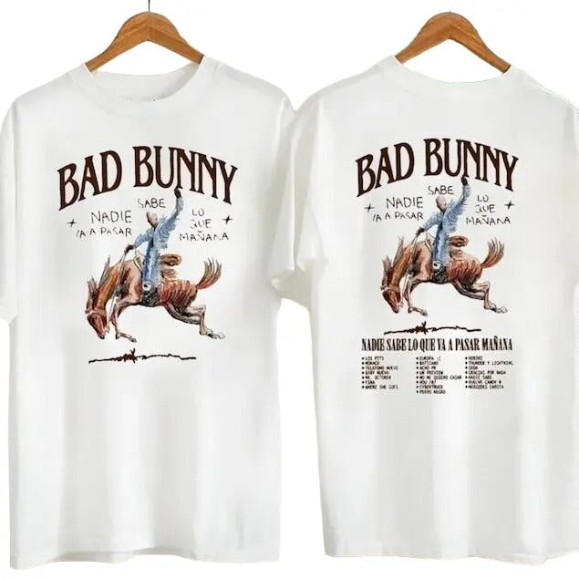 Bad Bunny 2024 Tour Shirt, Nadie Sabe Lo Que Va A Pasar Manana T-Shirt Hoodie, Sweatshirt | ZylaModa.com