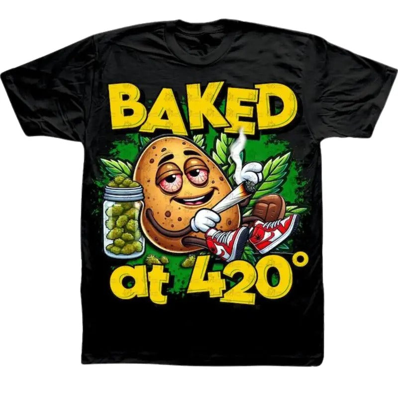 Baked 420 Graphic T-Shirt, Baked at 420 T-Shirt, Gifts Menswear Top Hoodie, Sweatshirt | ZylaModa.com