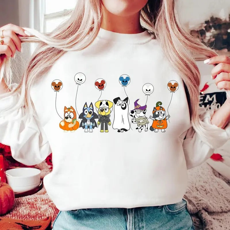 Ballloon Cute Dog Family Halloween Shirt Cute Dog Halloween Shirt Halloween Vibes Tee Cute Dog And Friends Shirt Cute Dog...