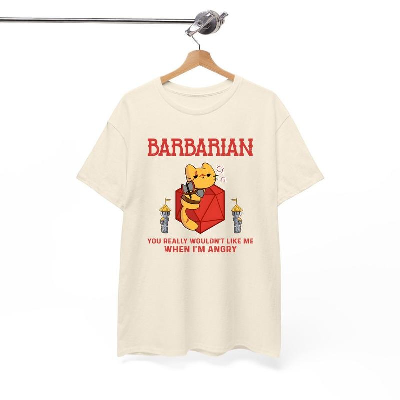 Barbarian Dnd Shirt, DND Shirt, Rogue Love Shirt, Cat DnD Shirt, Funny Unisex Tee, Mental Health DM Gift, Game Masters...
