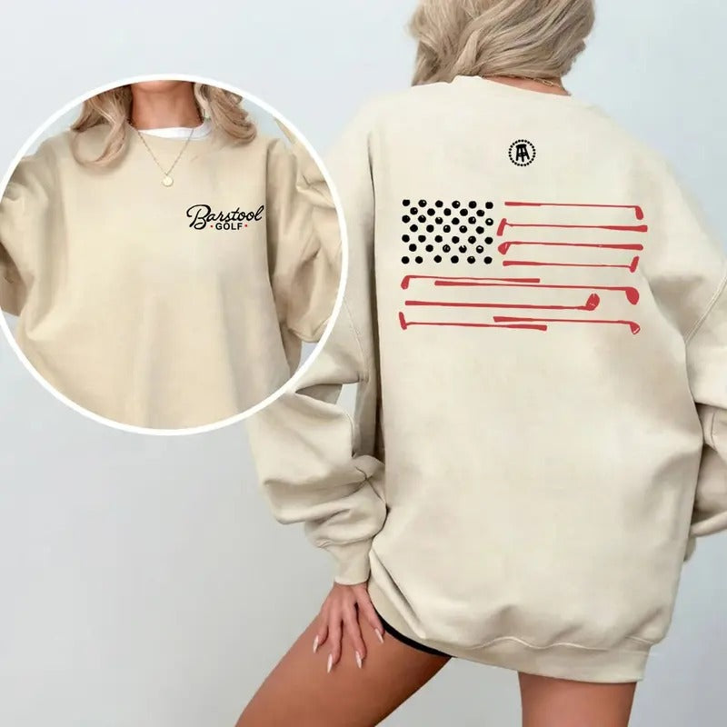 Barstool Golf Flag Sweatshirt, Premium Cotton Fabric, Soft Comfortable Fit, Perfect for Golf Lovers, Casual Unisex...