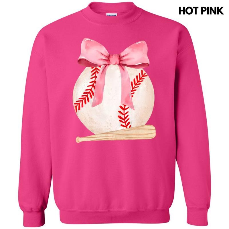 Baseball & Bat Coquette Sweatshirt T-Shirts, Hoodie | ZylaModa.com