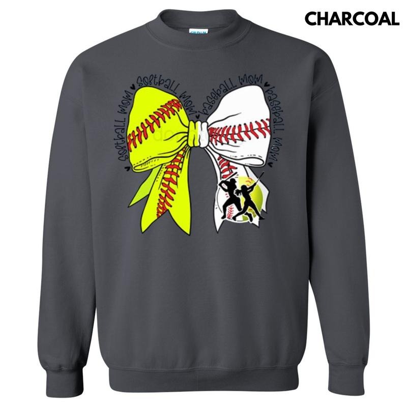 Baseball & Softball Mom Bow Sweatshirt T-Shirts, Hoodie | ZylaModa.com