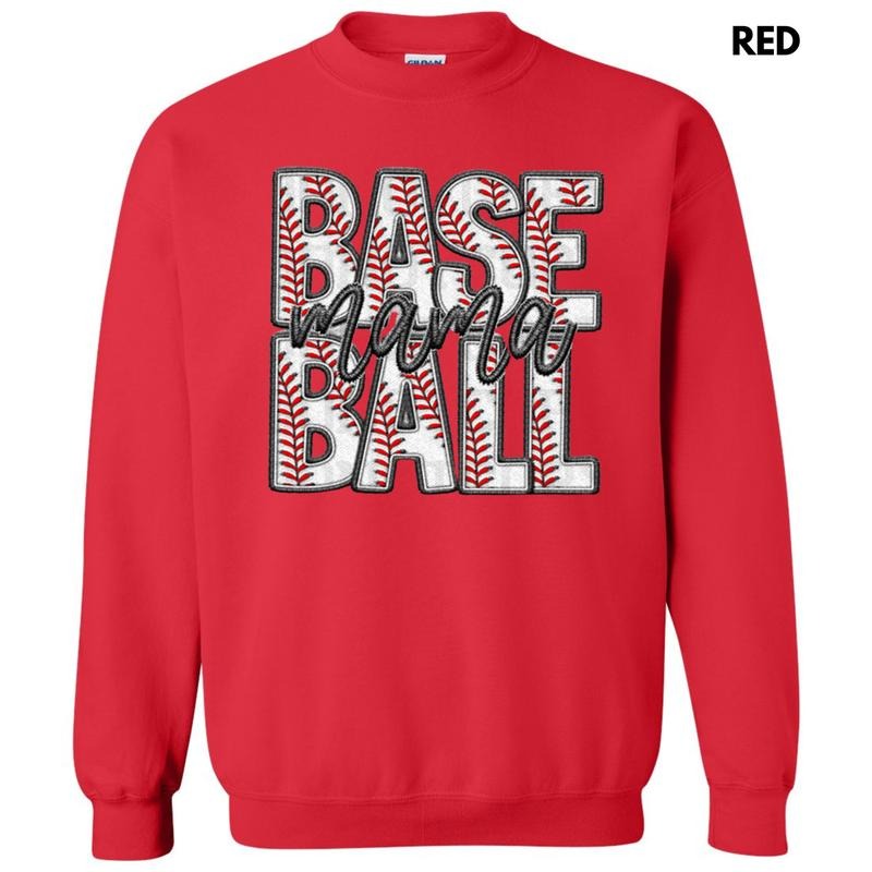 Baseball Mama Faux Embroidery Sweatshirt 'NLB' T-Shirts, Hoodie | ZylaModa.com