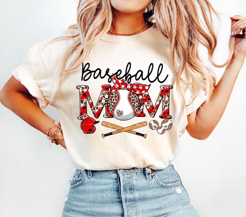 Baseball Mom T-Shirt, Baseball Mama T-Shirt, Baseball Mom Shirt, Game Day Vibes T-Shirt, Sports Mama Shirt, Mother's Day...
