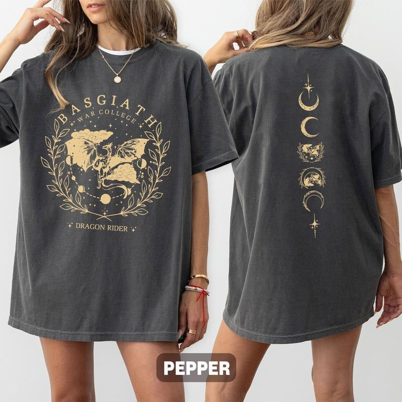 Basgiath War College 2-Sided Shirt, Fourth Wing Shirt, Dragon Rider Shirt, Basgiath War College Gift, Bookish Shirt,...