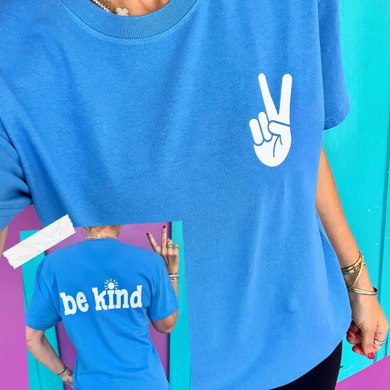 Be Kind Blue Sky Tee Hoodie, Sweatshirt | ZylaModa.com