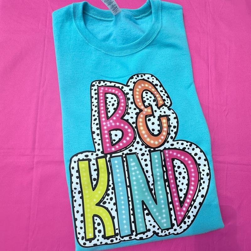 Be Kind Neon Spotted Sweatshirt T-Shirts, Hoodie | ZylaModa.com