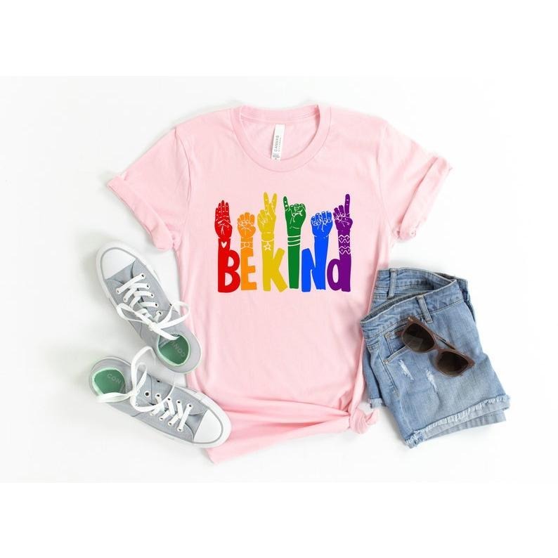 Be Kind Sign Language T Shirt Hoodie Sweater, Be Kind Rainbow Shirt, Kindness Shirt, Be Kind Hands, Kind Shirt,...