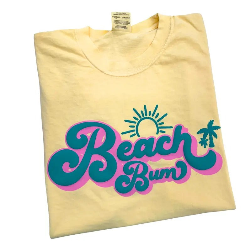 Beach Bum Puff Comfort Colors T-Shirt Hoodie, Sweatshirt | ZylaModa.com