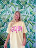 Beach Bum Varsity T-shirt, Casual Oversized Cotton Shirt for the Beach Comfort Fabric Top Womenswear Underwear Lady...